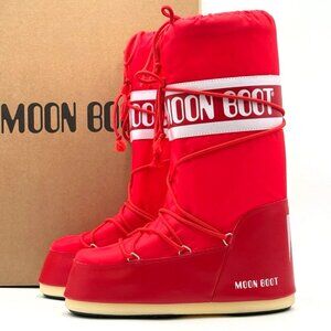 NEW Men's 11.5-13 / 45-47 EU MOON BOOT Icon Nylon Snow Boots Red 80D1400440-D001